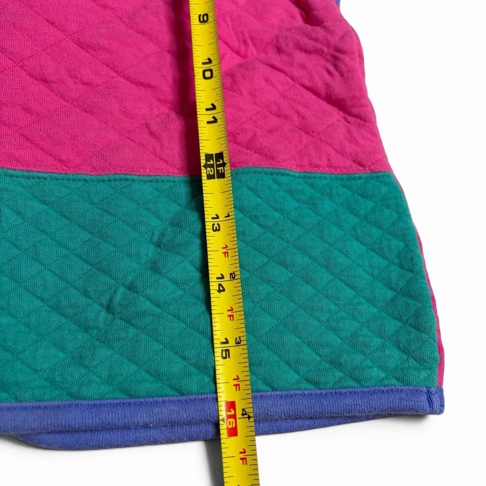 Vintage Gymboree Girls XL Colorblock Quilted Vest Snap Pink Rainbow Tag Retro